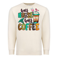 Sandshell half nurse half coffee Premium Sweatshirt - Jasminsmagicworld