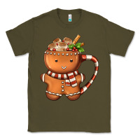 Army Green Gingerbread Cookie Man Hot Cocoa Coffee Classic Tee - FaDigitalArtStudio