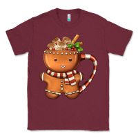 Burgundy Gingerbread Cookie Man Hot Cocoa Coffee Classic Tee - FaDigitalArtStudio