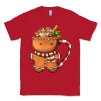 Red Gingerbread Cookie Man Hot Cocoa Coffee Classic Tee - FaDigitalArtStudio
