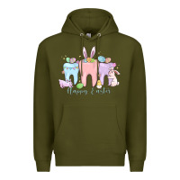 Army Green happy easter teeth Premium Hoodie - MaliasSmallBusiness