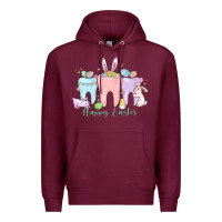 Burgundy happy easter teeth Premium Hoodie - MaliasSmallBusiness