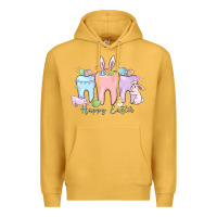 Mustard happy easter teeth Premium Hoodie - MaliasSmallBusiness