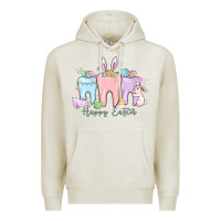 Oatmeal Heather happy easter teeth Premium Hoodie - MaliasSmallBusiness
