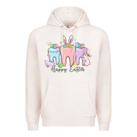 Pale Pink happy easter teeth Premium Hoodie - MaliasSmallBusiness