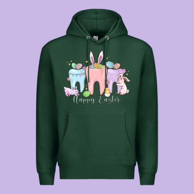 Happy Easter Teeth Premium Hoodie Designed By Maliassmallbusiness