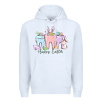 White happy easter teeth Premium Hoodie - MaliasSmallBusiness