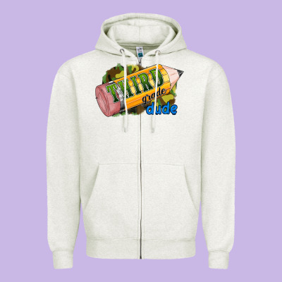 Third Grade Dude Zipper Hoodie Designed By Ranaportraitstore