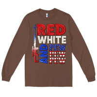 Chestnut red white and pew pew pew Long Sleeve Tee - texasbilliewilder
