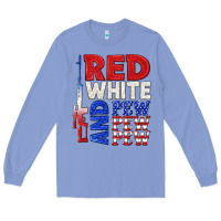 Colony Blue red white and pew pew pew Long Sleeve Tee - texasbilliewilder