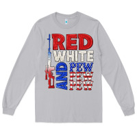 Moon Dust red white and pew pew pew Long Sleeve Tee - texasbilliewilder