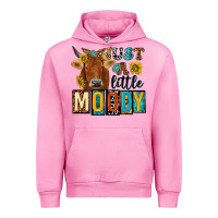 Fuchsia Pink just a little moody with cow Urban Hoodie - NancyCooperArtShop