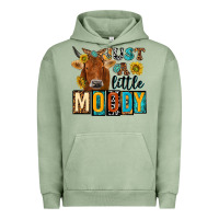 Pigment Oil Green just a little moody with cow Urban Hoodie - NancyCooperArtShop