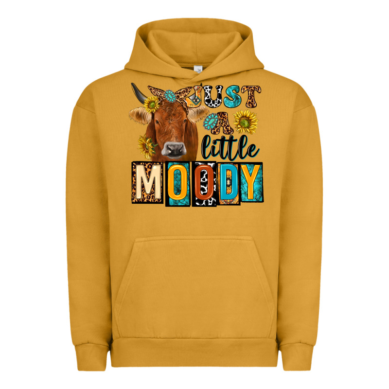 Just A Little Moody With Cow Urban Hoodie by NancyCooperArtShop | Teevron