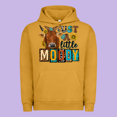 Just A Little Moody With Cow Urban Hoodie Designed By Nancycooperartshop