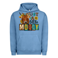 Pigment Pebble Blue just a little moody with cow Urban Hoodie - NancyCooperArtShop