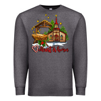 Charcoal Heather the church  chrıst is born Premium Sweatshirt - AdoDesignShop