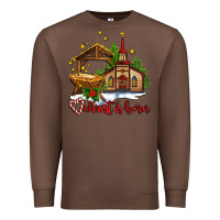 Chestnut the church  chrıst is born Premium Sweatshirt - AdoDesignShop