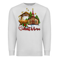 Dove Grey the church  chrıst is born Premium Sweatshirt - AdoDesignShop
