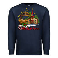 Navy the church  chrıst is born Premium Sweatshirt - AdoDesignShop