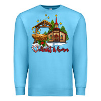 Ocean Blue the church  chrıst is born Premium Sweatshirt - AdoDesignShop
