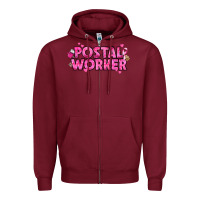 Burgundy Breast Cancer Postal Worker Zipper Hoodie - texasbilliewilder