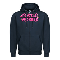 Navy Breast Cancer Postal Worker Zipper Hoodie - texasbilliewilder