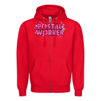Red Breast Cancer Postal Worker Zipper Hoodie - texasbilliewilder