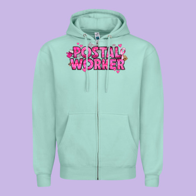 Breast Cancer Postal Worker Zipper Hoodie Designed By Texasbilliewilder