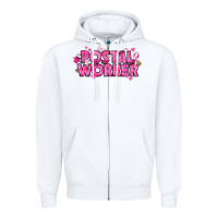 White Breast Cancer Postal Worker Zipper Hoodie - texasbilliewilder