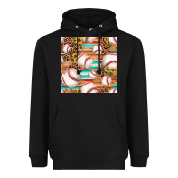 Black baseball leopard sunflower seamless pattern Heavyweight Hoodie - JahusDesignShop