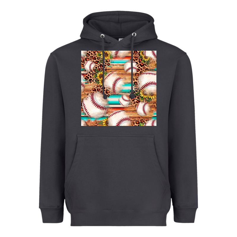 Baseball Leopard Sunflower Seamless Pattern Heavyweight Hoodie by JahusDesignShop | Teevron