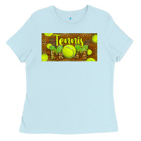 Baby Blue tennis mom license plate Ladies Tee - BarkalooDesign