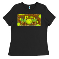 Black tennis mom license plate Ladies Tee - BarkalooDesign
