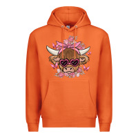 Carrot cow with flowers and butterflies Premium Hoodie - MaliasSmallBusiness