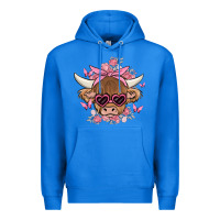 True Royal cow with flowers and butterflies Premium Hoodie - MaliasSmallBusiness