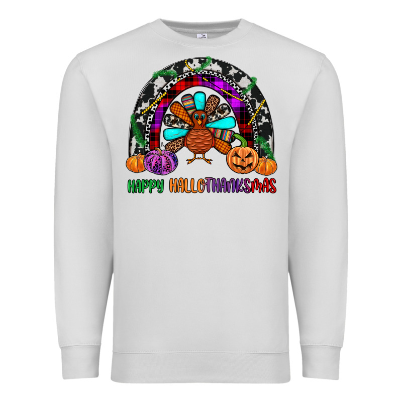 Happy Hallothanksmas Premium Sweatshirt by JahusDesignShop | Teevron