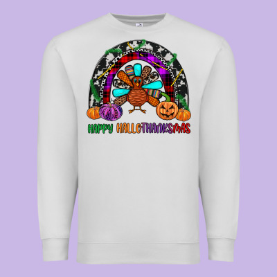 Happy Hallothanksmas Premium Sweatshirt Designed By Jahusdesignshop
