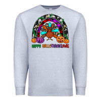 Heather Grey happy hallothanksmas Premium Sweatshirt - JahusDesignShop
