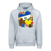 Heather Grey el salvador hearts Urban Hoodie - NancyCooperArtShop