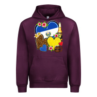 Mauve Wine el salvador hearts Urban Hoodie - NancyCooperArtShop
