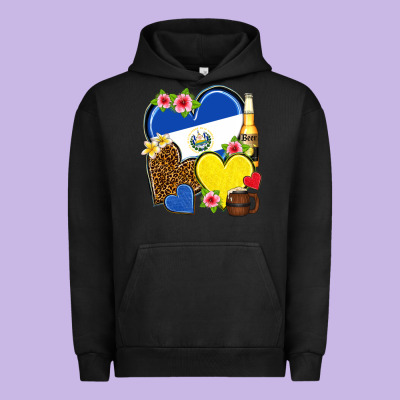 El Salvador Hearts Urban Hoodie Designed By Nancycooperartshop