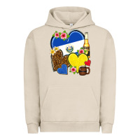 Pigment French Oak el salvador hearts Urban Hoodie - NancyCooperArtShop