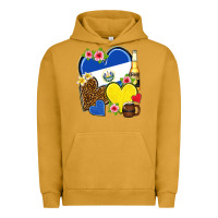 Pigment Peanut Butter el salvador hearts Urban Hoodie - NancyCooperArtShop