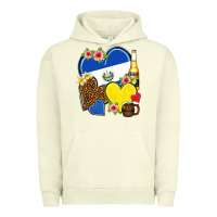 Pigment Pistachio el salvador hearts Urban Hoodie - NancyCooperArtShop