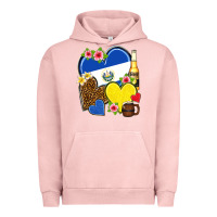 Pigment Salmon el salvador hearts Urban Hoodie - NancyCooperArtShop