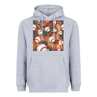Heather Grey baseball leopard seamless pattern Heavyweight Hoodie - JahusDesignShop