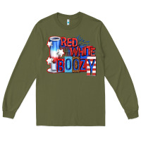 Army Green red white boozy billie wilder Long Sleeve Tee - texasbilliewilder