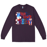 Plum red white boozy billie wilder Long Sleeve Tee - texasbilliewilder