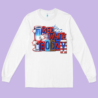 Long Sleeve Tee red white boozy billie wilder